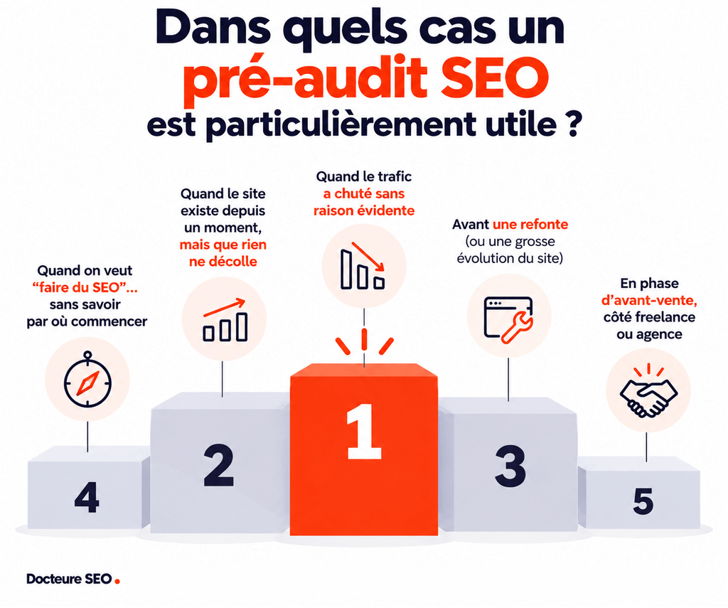 Dans quels cas un pré-audit SEO est particulièrement utile ? ma réponse en un podium